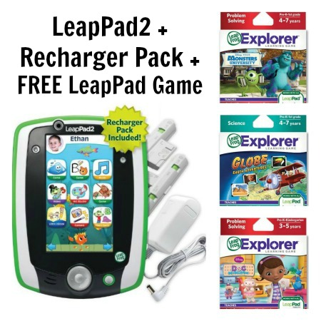 LeapPad 2 + Recharger Pack + FREE LeapFrog game for just $69 with FREE ...