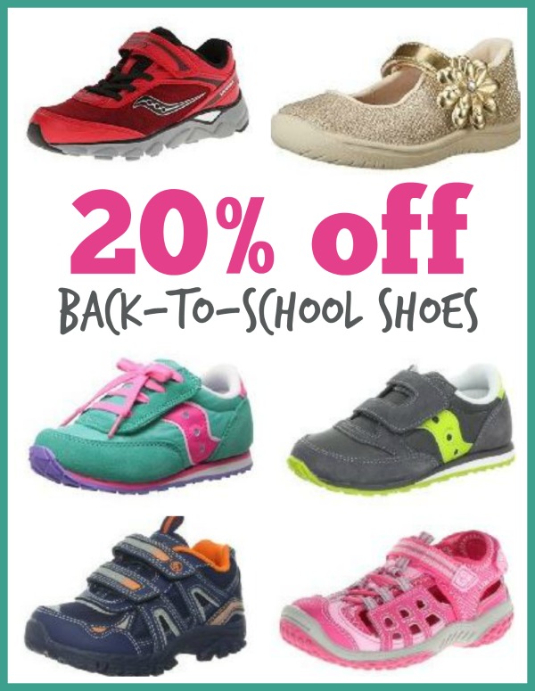 20 off kids backtoschool shoes (Stride Rite, Saucony, Sperry