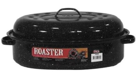 granite ware oval roaster with lid