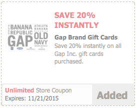 Gift Card Arbitrage Opportunity: 20% Off Gap is Back at Safeway
