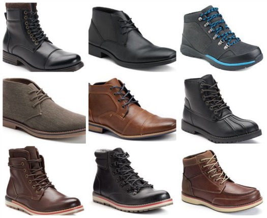 kohls black leather boots