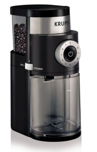 KRUPS Professional Electric Coffee Burr Grinder with Grind Size and Cup Selection