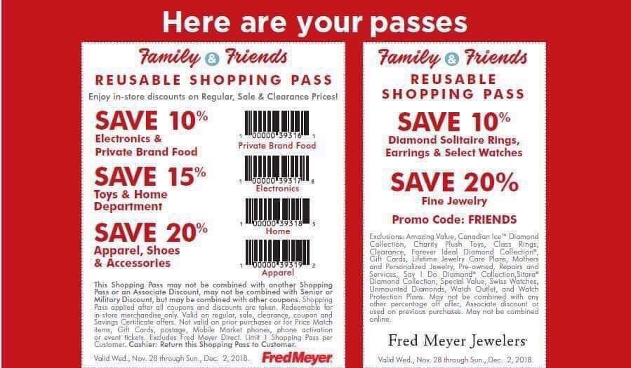 Fred Meyer Friends and Family Pass is HERE (valid Wed Sun) Frugal