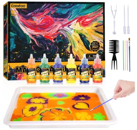 Marbling Paint Kit for Kids, Water Marbling Paint Set