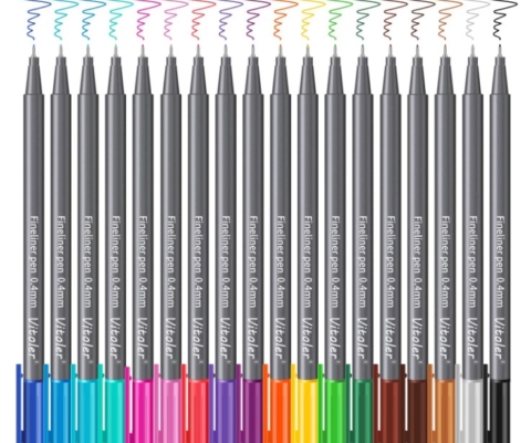 Vitoler Colored Permanent Markers ,24 Assorted Colors Permanent Marker Pens  Fine